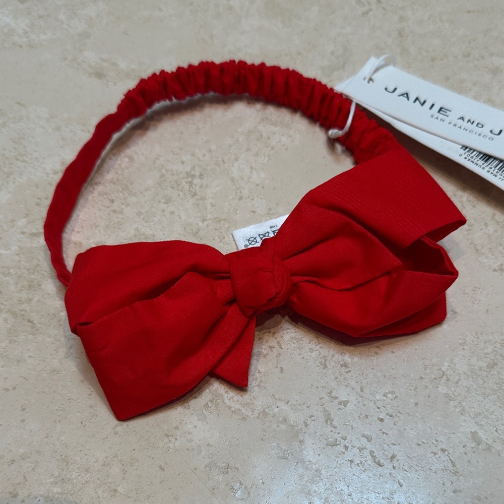 NWT Janie and Jack Vibrant Red Hair Bow
